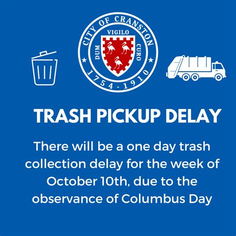 Is olathe trash pickup delayed this week - Last Updated: October 14, 2022. The Worcester DPW advises residents that trash and recycling pickup will be delayed by one day this week due to the Labor Day holiday. Recycling and trash normally picked up on Monday will be retrieved on Tuesday. Each day during the rest of the week, collections will occur the day after …